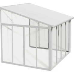 Véranda 300x305cm En Aluminium Blanc Et Polycarbonate 8mm Sanremo - Canopia By Palram -Jardin Extérieur Boutique veranda 300x425cm en aluminium blanc et polycarbonate 8mm sanremo palram canopia 1
