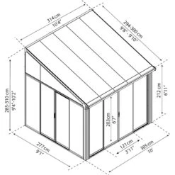 Véranda 300x305cm En Aluminium Blanc Et Polycarbonate 8mm Sanremo - Canopia By Palram -Jardin Extérieur Boutique veranda 300x425cm en aluminium blanc et polycarbonate 8mm sanremo palram canopia 2