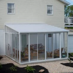 Véranda 400x425cm En Alu Blanc Et Polycarbonate 8mm Sanremo - Palram - Canopia -Jardin Extérieur Boutique veranda 400x425cm en alu blanc et polycarbonate 8mm sanremo palram 4