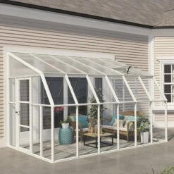 Véranda En PVC Et Polycarbonate Transparent 258x384cm Sun Room - Canopia By Palram