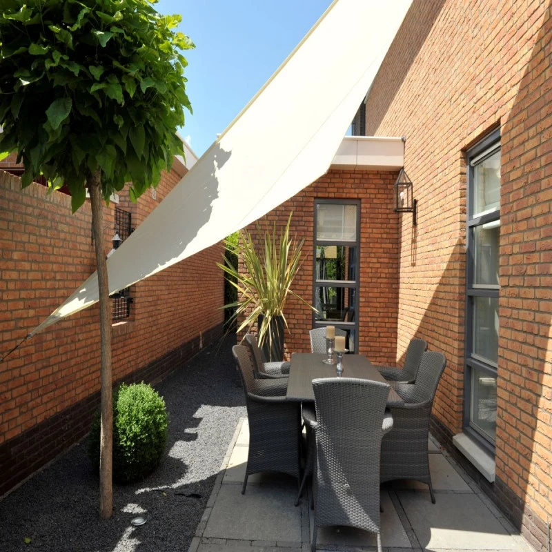 Voile D'ombrage Triangle 90° Coolfit 500x500x710cm Crème - NESLING 2 Voile D'ombrage Triangle 90° Coolfit 500x500x710cm Crème - NESLING – Image 2